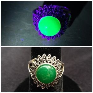 Uranium Jadeite Vintage Ring